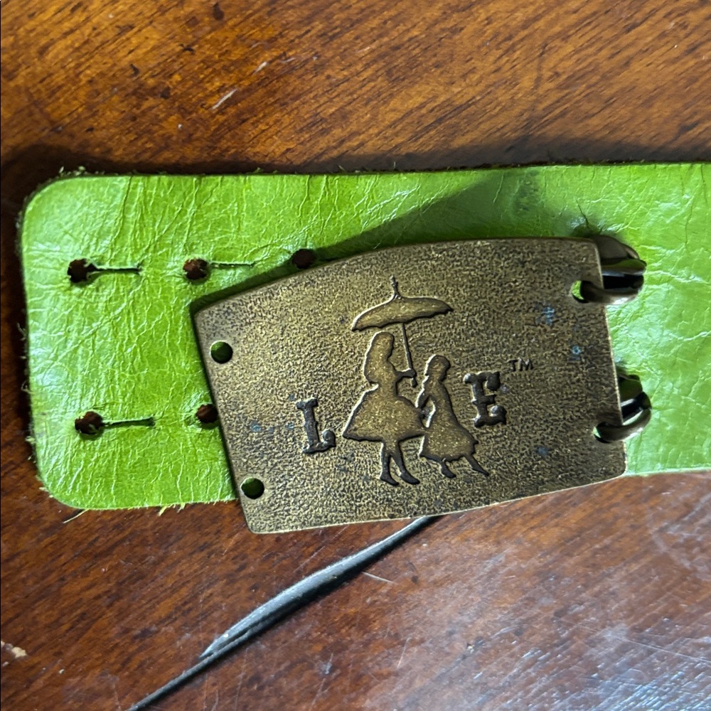 Lenny & Eva Green Leather Cuff Bracelet with Brass Plate Jimmy Buffet Quote - Picture 7 of 7